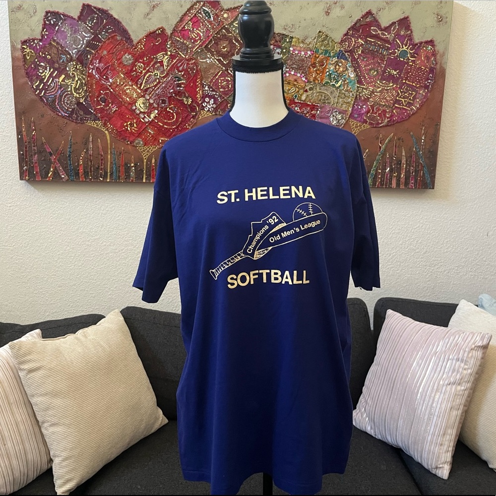 •Vintage St. Helena Softball Old Men’s League Champions ‘92 Tee•